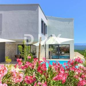 OTOK KRK, GRAD KRK (OKOLICA) - Luksuzna vila s preljevnim bazenom i pogledom na more