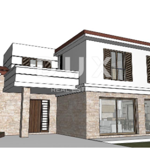 OTOK KRK, KORNIĆ - Teren sa projektom za kuću sa bazenom