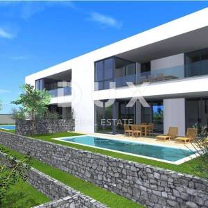OTOK KRK, MALINSKA - moderna dvojna kuća 
