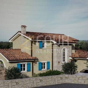 Otok Krk, Malinska okolica, mediteranska vila s bazenom i pogledom na more