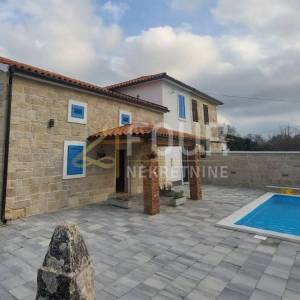 Otok Krk, Malinska - okolica, novogradnja, kuća s bazenom