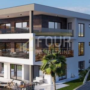 Otok Krk, Vrbnik, novogradnja, 111.30m2, 2s+db, terasa, okućnica i bazen