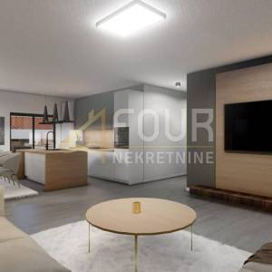 Otok Krk, Vrbnik, novogradnja, 111.30m2, 2s+db, terasa, okućnica i bazen
