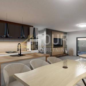 Otok Krk, Vrbnik, novogradnja, 111.30m2, 2s+db, terasa, okućnica i bazen