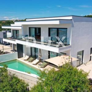 OTOK PAG, JAKIŠNICA - vrhunska moderna duplex vila s bazenom