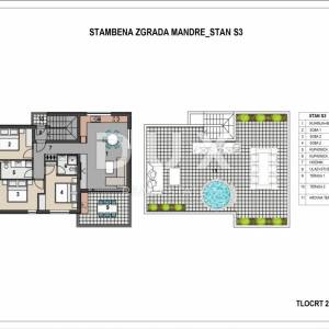 OTOK PAG, MANDRE - luxuzni 3s+db penthouse u visokokbalitetnoj novogradnji