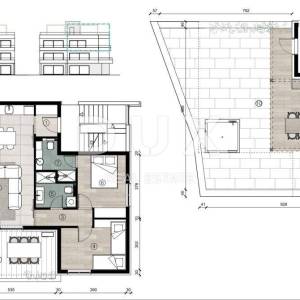 OTOK PAG, POVLJANA- Ekskluzivni penthouse sa krovnom terasom, uz more, 98,65m2 