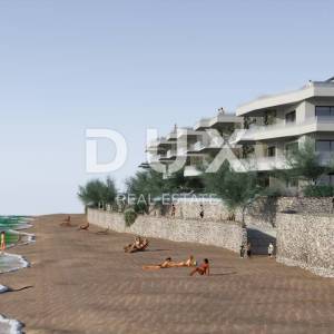 OTOK PAG, POVLJANA -  Ekskluzivan apartman u prizemlju s bazenom, okućnicom i pogledom na more, 85,10m2