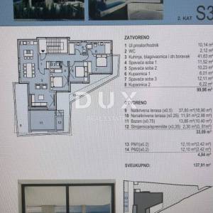 PAG, NOVALJA - Luksuzan penthouse s bazenom, S3, Z1