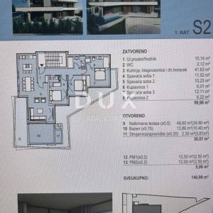 PAG, NOVALJA - Luksuzan penthouse s bazenom, S3, Z1