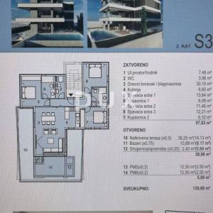 PAG, NOVALJA - Penthouse s bazenom, S3, Z2