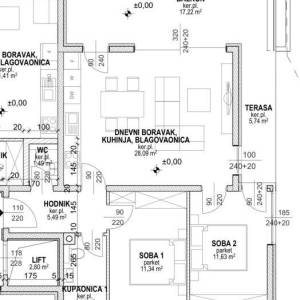 Pag, Novalja: Povljana, apartman, 73 m2, pogled na more, novogradnja