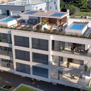 Pag, Novalja: Povljana, apartman, 47.53m2, pogled na more, novogradnja