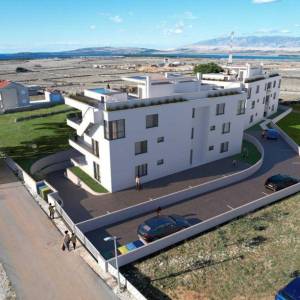 Pag, Novalja: Povljana, apartman, 47.53m2, pogled na more, novogradnja