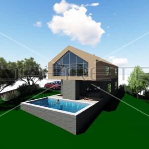  Projekt vile u prirodi 230m2 uz rijeku Kupu s bazenom i okućnicom, 1.219 m2 