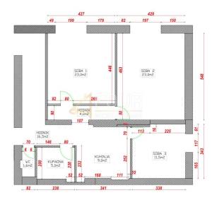 Rijeka, Vojak, 97m2, 3skl, balkon