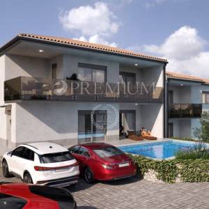 Vrbnik, apartman u novogradnji, s bazenom i pogledom na more
