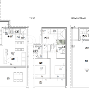 ZADAR, PRIVLAKA - Nevjerojatan Dvoetažni Penthouse s Prostranom Krovnom Terasom 120 Metara od Mora s Očaravajućim Pogledom na M...