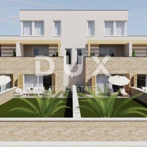ZADAR, PRIVLAKA - Novogradnja s krovnom terasom i pogledom na more 110 metara od plaže! D