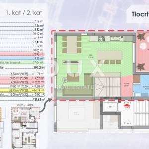 ZADAR, SKROČINI - Ekskluzivan dvoetažni stan s prostranom krovnom terasom, liftom te prekrasnim pogledom na more i Zadar! S3...