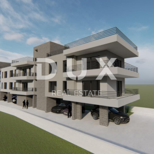 ZADAR, ZATON - Građevinsko zemljište 70 metara od plaže s idejnim projektom zgrade s 9 stanova!