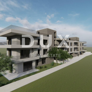 ZADAR, ZATON - Građevinsko zemljište 70 metara od plaže s idejnim projektom zgrade s 9 stanova!
