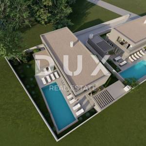 ZADAR, ZATON - Idealno građevinsko zemljište u Zatonu s građevinskom dozvolom i  projektom moderne vile s bazenom