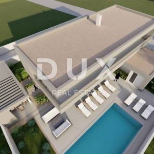 ZADAR, ZATON - Idealno građevinsko zemljište u Zatonu s građevinskom dozvolom i  projektom moderne vile s bazenom