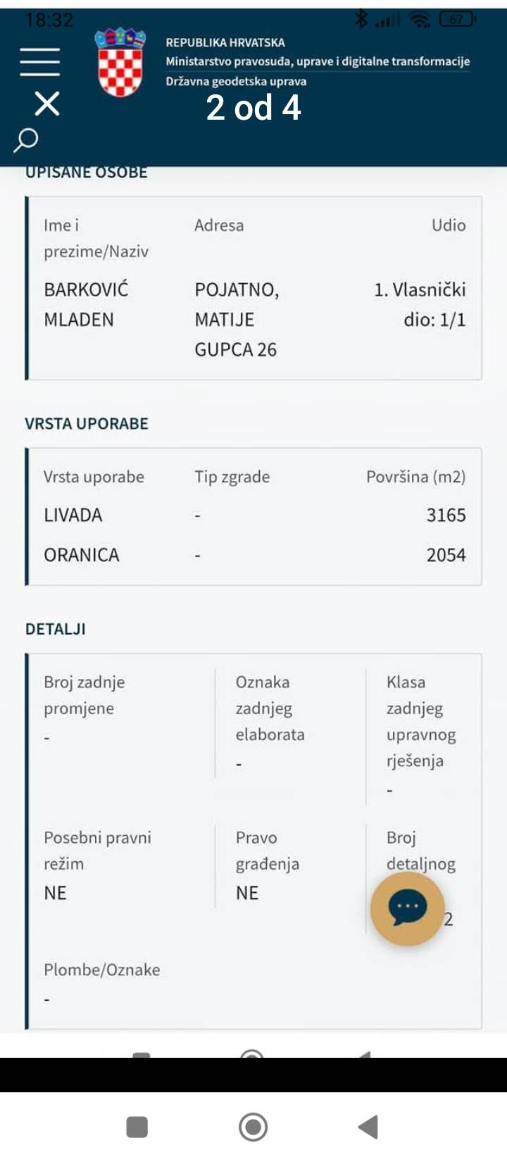 Zemljište Pojatno, uz glavnu cestu