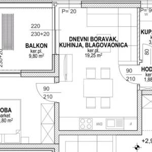 Hrvatska, Pag, Povljana, Luksuzni apartmani, 46.85 m2, Prvi red do mora, S5
