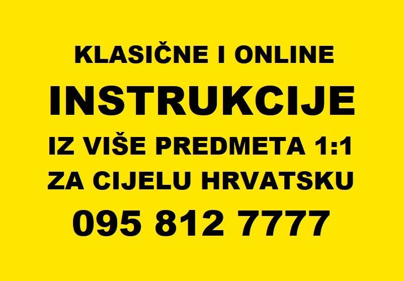 INSTRUKCIJE IZ MATEMATIKE, FIZIKE, KEMIJE, BIOKEMIJE, GOSPODARSKE MAT.