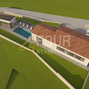 Istra, Labin, moderna prizemnica s bazenom i ljetnom kuhinjom