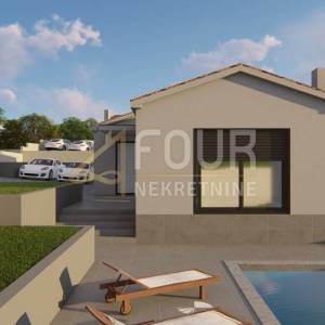 Istra, Labin, moderna prizemnica s bazenom i ljetnom kuhinjom