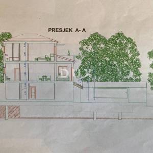OPATIJA, LOVRAN - građevinsko zemljište 2.078 m2 s pogledom na more i GRAĐEVINSKOM DOZVOLOM za samostojeću kuću s bazenom! PRIL...