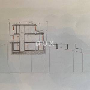 OPATIJA, LOVRAN - građevinsko zemljište 2.078 m2 s pogledom na more i GRAĐEVINSKOM DOZVOLOM za samostojeću kuću s bazenom! PRIL...