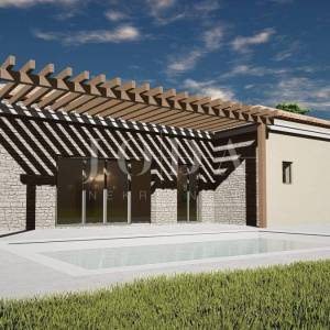 Prekrasno imanje 14.050m2 sa novoizgrađenom prizemnicom i dozvolom za još jednu kuću,Barban okolica
