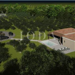 Prekrasno imanje 14.050m2 sa novoizgrađenom prizemnicom i dozvolom za još jednu kuću,Barban okolica