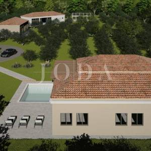 Prekrasno imanje 14.050m2 sa novoizgrađenom prizemnicom i dozvolom za još jednu kuću,Barban okolica
