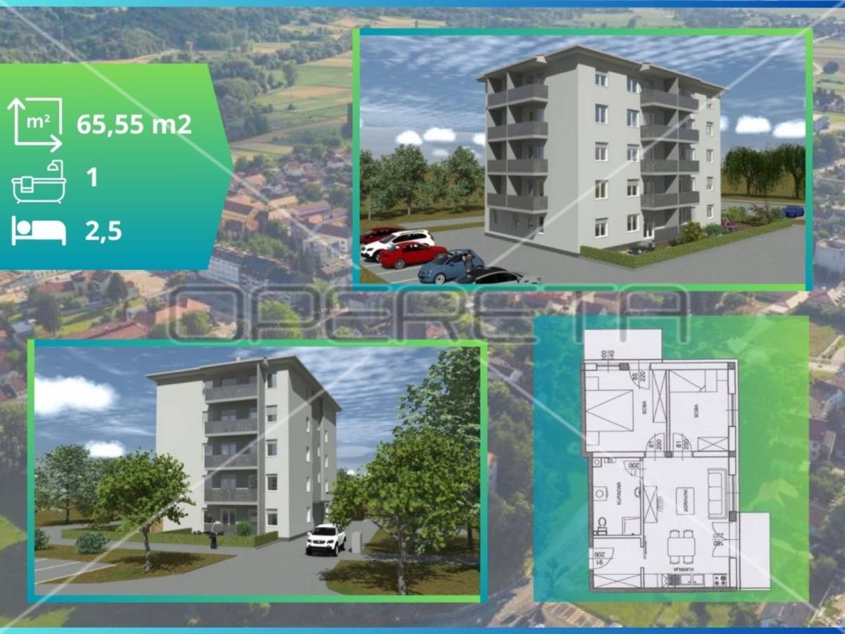 Prodaja, Stan, Ludbreg, Ulica Augosta Šenoe, 2,5s, 65m2