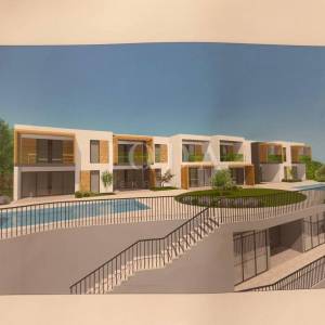 Rabac, građevinsko zemljište sa građevinskom dozvolom, projektom i pogledom na more