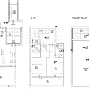 ZADAR, PRIVLAKA - Nevjerojatan Dvoetažni Penthouse s Prostranom Krovnom Terasom 120 Metara od Mora s Očaravajućim Pogledom na M...
