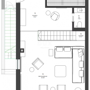 ZADAR, ZATON - Dvoetažni penthouse s prekrasnim pogledom 95 metara od mora! SB4