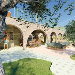 Zemljište, Supetar otok Brač, pogled na more i idejni projekt za 4 luksuzne vile