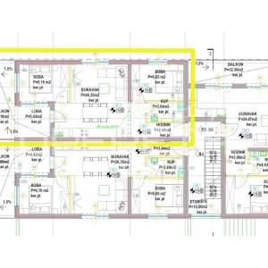 Apartman S5, prvi red do mora, 63,43m2 površine, Povljana