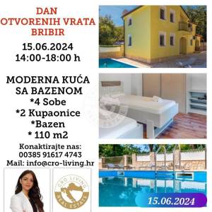 Bribir, Samostojeća kuća sa bazenom, 110m2