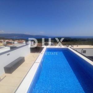 GRAD KRK, CENTAR - Dvoetažni penthouse s bazenom i panoramskim pogledom
