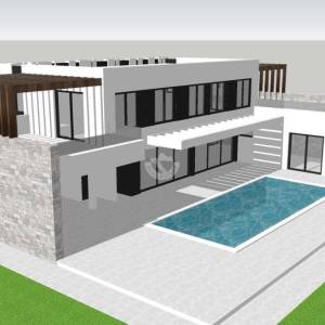 Hrvatska, Zadar, Privlaka – zemljište s projektom moderne vile i bazenom, 939 m² parcela, 256 m² stambene površine