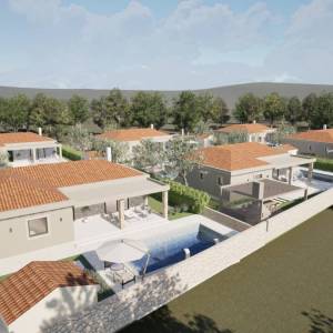 Hrvatska, Zadar, Turanj – građevinsko zemljište, privatni kompleks bungalova s bazenom, do 618 m²