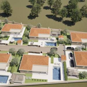 Hrvatska, Zadar, Turanj – građevinsko zemljište, privatni kompleks bungalova s bazenom, do 618 m²