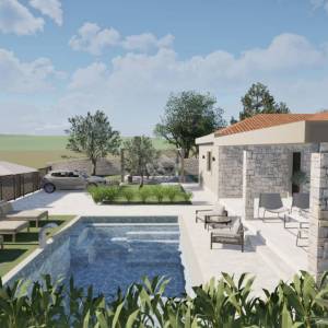 Hrvatska, Zadar, Turanj – građevinsko zemljište, privatni kompleks bungalova s bazenom, do 618 m²